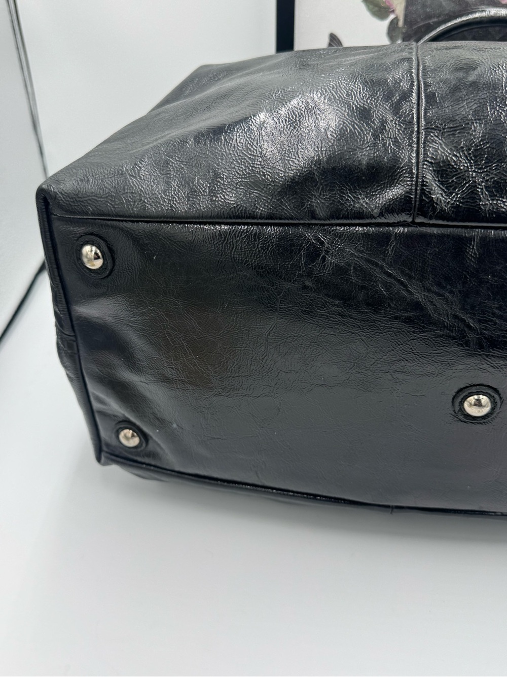 Yves Saint Laurent East Boston Black Patent Leather Satchel - COA - Picture 8 of 16